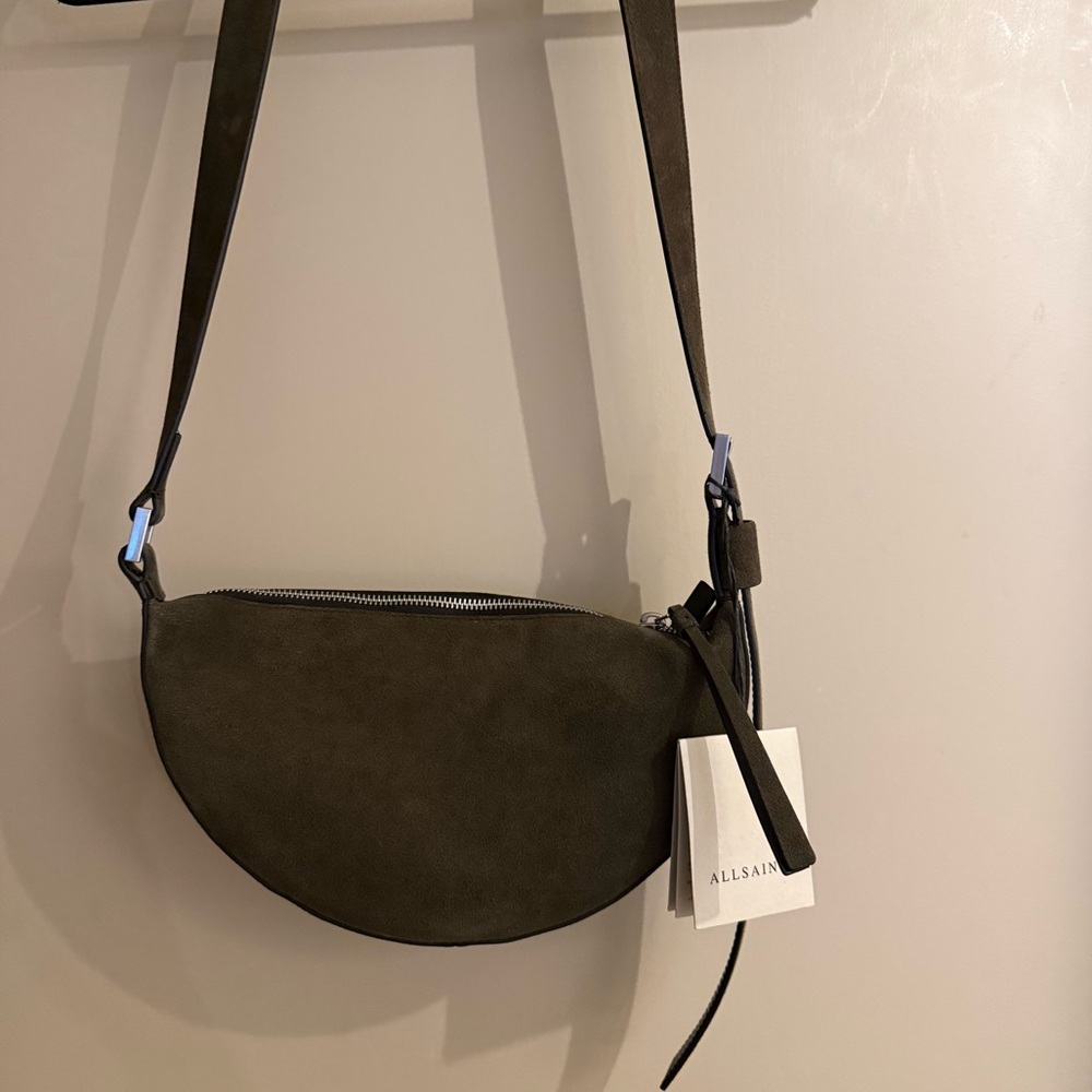 AllSaints Half Moon Suede Crossbody - Picture 6 of 7